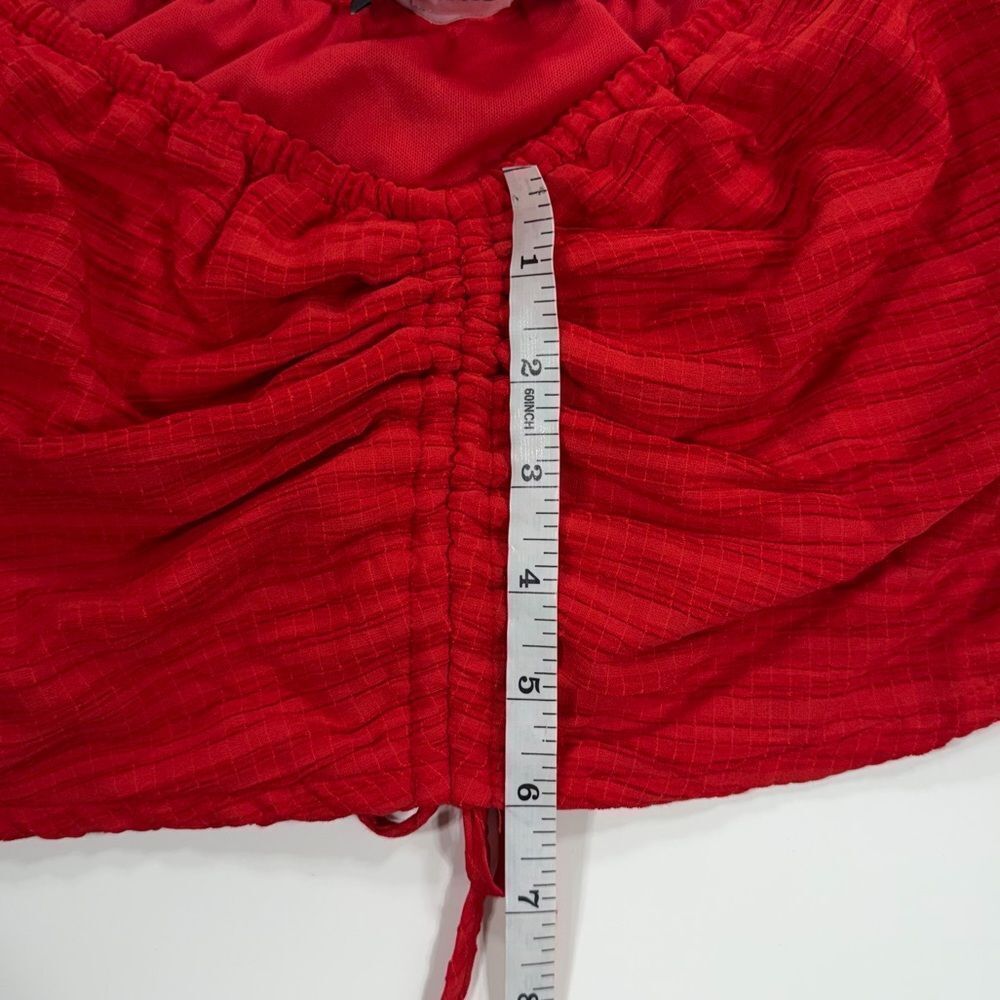 Lulu’s Red Ruched Crop Top – Size M - Picture 8 of 10